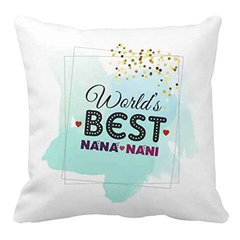 Designer Unicorn Printed Couple Cushion Covers with fillers, World's Best Nana Nani 12X12 inches