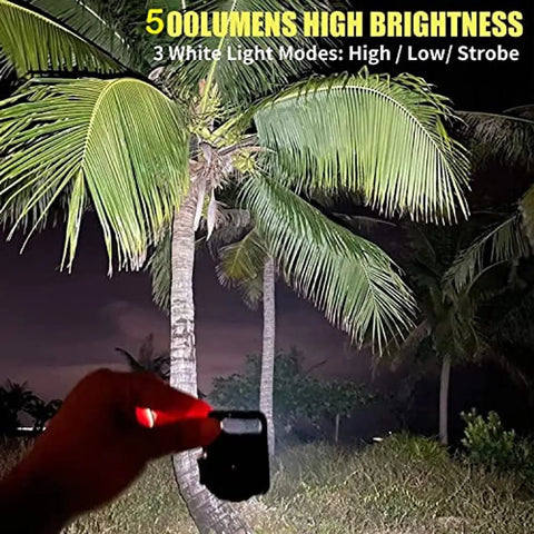 MBUYS MALL COB Small Flashlights 1000 Lumens Mini Keychain Flashlight, Rechargeable 4 Modes Portable Pocket Light with Folding Bracket Bottle Opener for Fishing Walking Camping