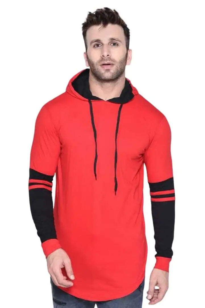RiseMax Striped Cotton Blend M25 Full Sleeve Hoodie Regular Fit T-Shirt for Men