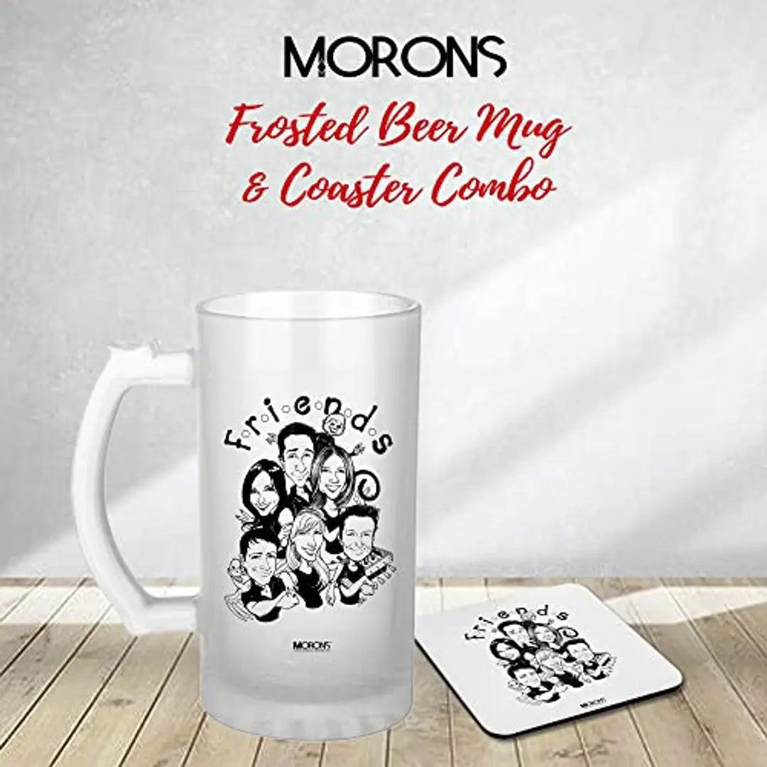 Morons Originals Printed Friends Beer Mug Comic Fan Art - Friends Sitcom - Friends Series Gifts For Your, Pack of 1 (Beer Mug)