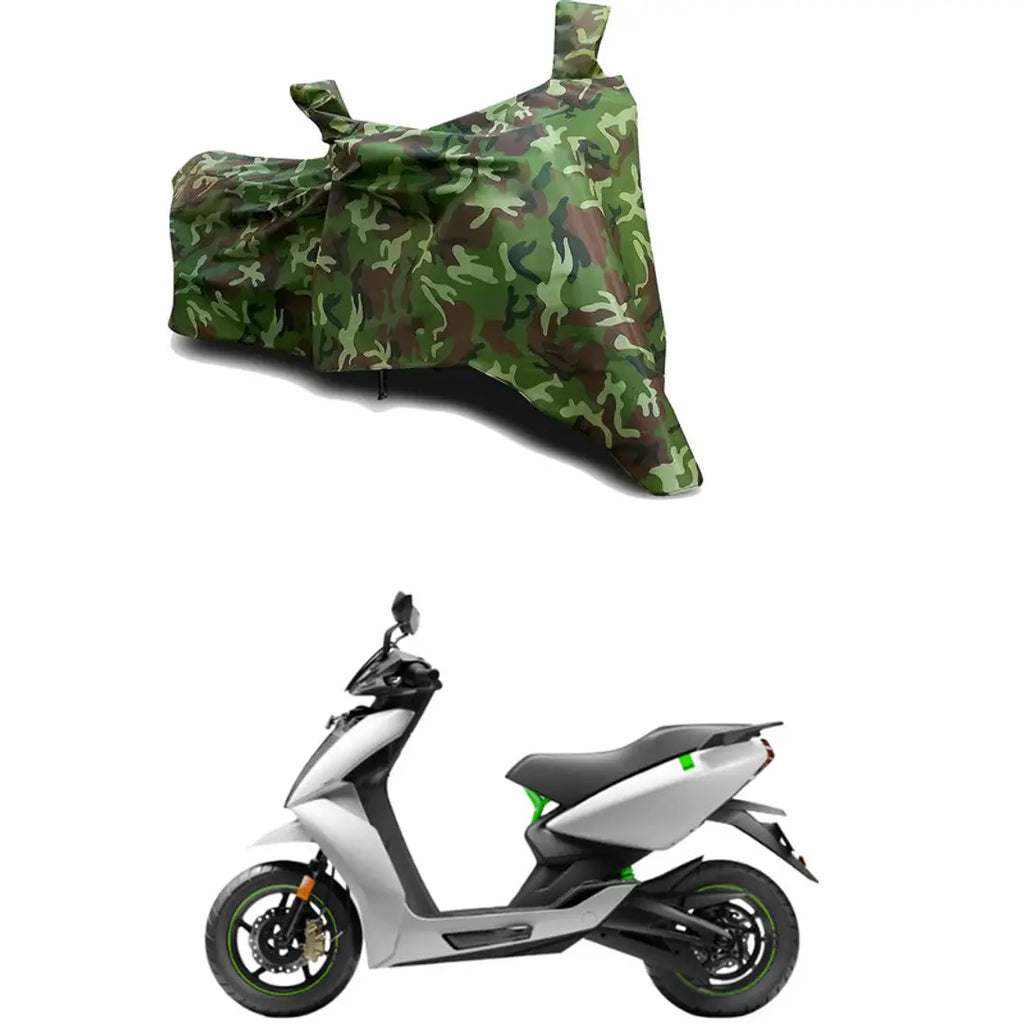GLAMND-100% Dustproof Bike Scooty Two Wheeler Body Cover Compatible For Ather 450 Plus Water Resistance  Waterproof UV Protection Indor Outdor Parking With All Varients[Militry GMJ]