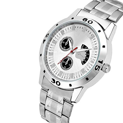 H 55 Premium Range and Attractive Look  Silver Colour Dial  Silver Colour Stainless Steel Analog Watch for Men