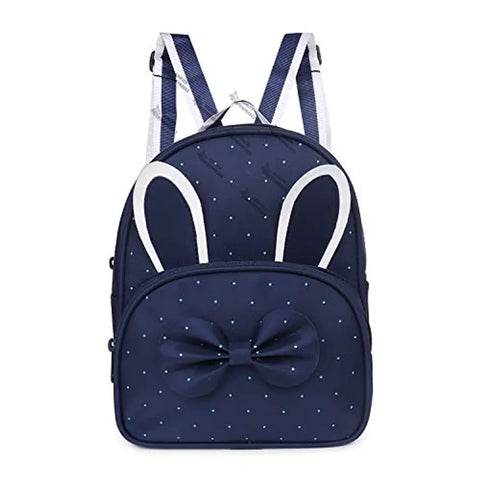Sanjis Cartoon Character Bow ear bag pack for Girls Kids Toddler Mini Cute Handbags Shoulder bag pack,Phone Purse Wallet Sling Bag For Girls and boys.(MULTICOLOUR) (BLUE_BOW_EAR_BAGPACK)