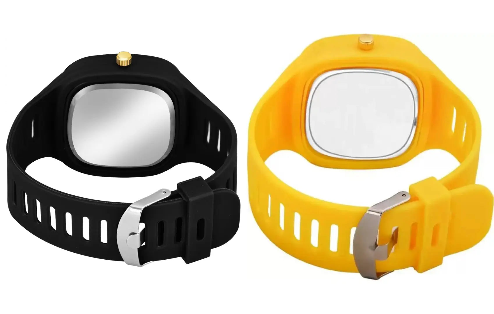 Stylish Multicoloured Silicone Analog Watches For Men Pack Of 2