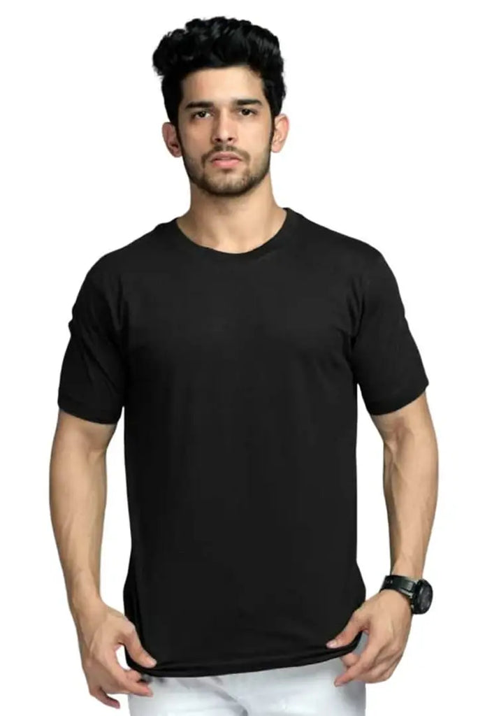 RiseMax Cotton Blend Half Sleeve Round Neck Regular Fit T-Shirt for Men
