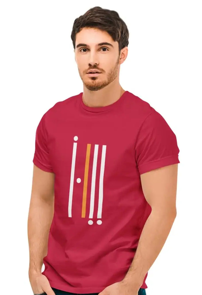 Tshirts Buddy Men's Regular Fit Half Sleeve Printed Round Neck Cotton Tshirts-Lines