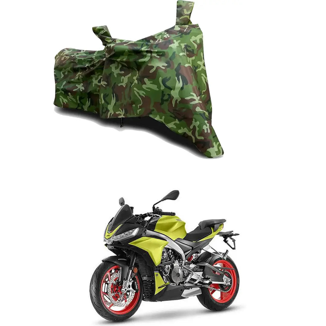 GLAMND-100% Dustproof Bike Scooty Two Wheeler Body Cover Compatible For Aprilia Tuono 660 Water Resistance  Waterproof UV Protection Indor Outdor Parking With All Varients[Militry GMJ]