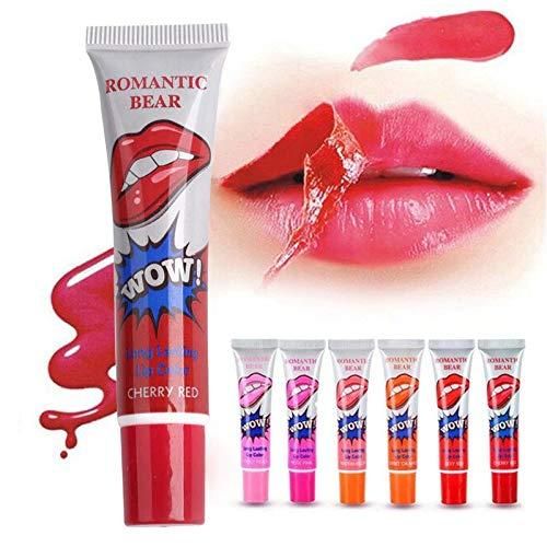 Romantic Bear 6 Color Waterproof Liquid Lipstick Beauty Red Wow Makeup Matte Lip Gloss Impermeable lip gloss Cosmetics (Pack of 6)