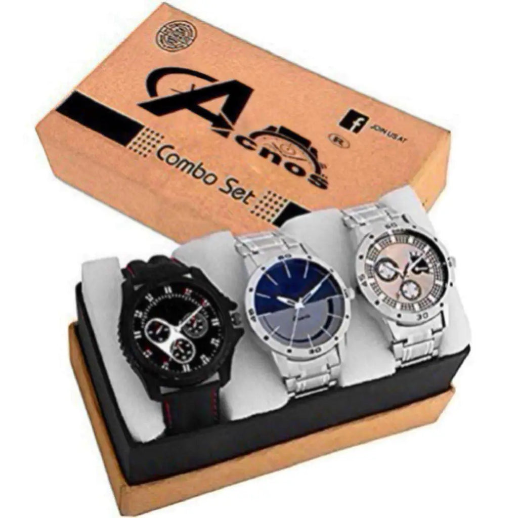 Elegant Professional Analog Watches For Men-3 Pieces