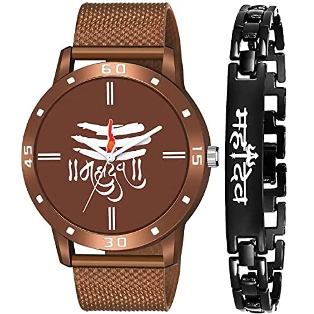 KJR_588-J_033 Pack of One Watch with Mahadev Bracelet