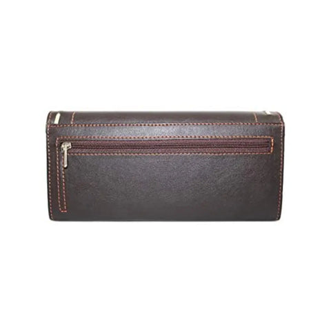 LONGING TO BUY Women Wallet Soft Leather Designer Multi Card Organizer Lady Clutch (Dark Brown)