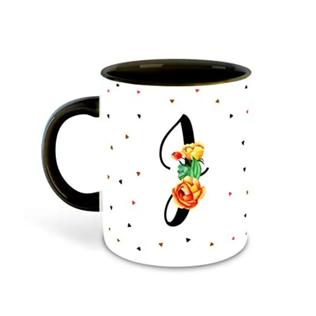 Whats Your Kick? (CSK) - Letter J Name Initial Alphabet Inspiration Printed Black Inner Ceramic Coffee Mug and Tea Mug - Birthday | Anniversary (Multi 10)