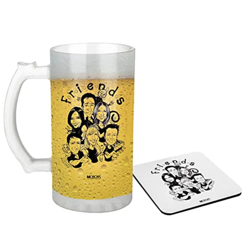 Morons Originals Printed Friends Beer Mug Comic Fan Art - Friends Sitcom - Friends Series Gifts For Your, Pack of 1 (Beer Mug)