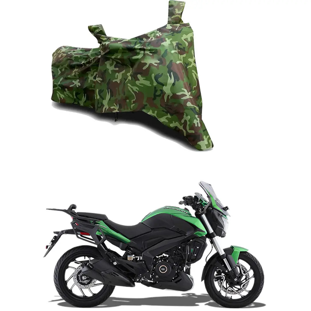 GLAMND-100% Dustproof Bike Scooty Two Wheeler Body Cover Compatible For Bajaj Dominar 400 STD Water Resistance  Waterproof UV Protection Indor Outdor Parking With All Varients[Militry GMJ]