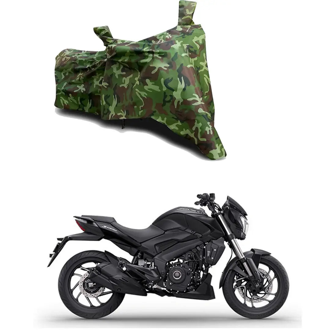 GLAMND-100% Dustproof Bike Scooty Two Wheeler Body Cover Compatible For Bajaj Dominar 400 Water Resistance  Waterproof UV Protection Indor Outdor Parking With All Varients[Militry GMJ]
