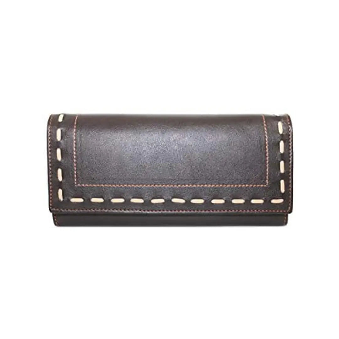 LONGING TO BUY Women Wallet Soft Leather Designer Multi Card Organizer Lady Clutch (Dark Brown)