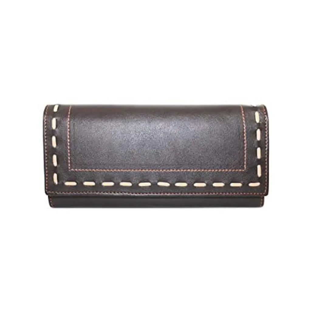 LONGING TO BUY Women Wallet Soft Leather Designer Multi Card Organizer Lady Clutch (Dark Brown)