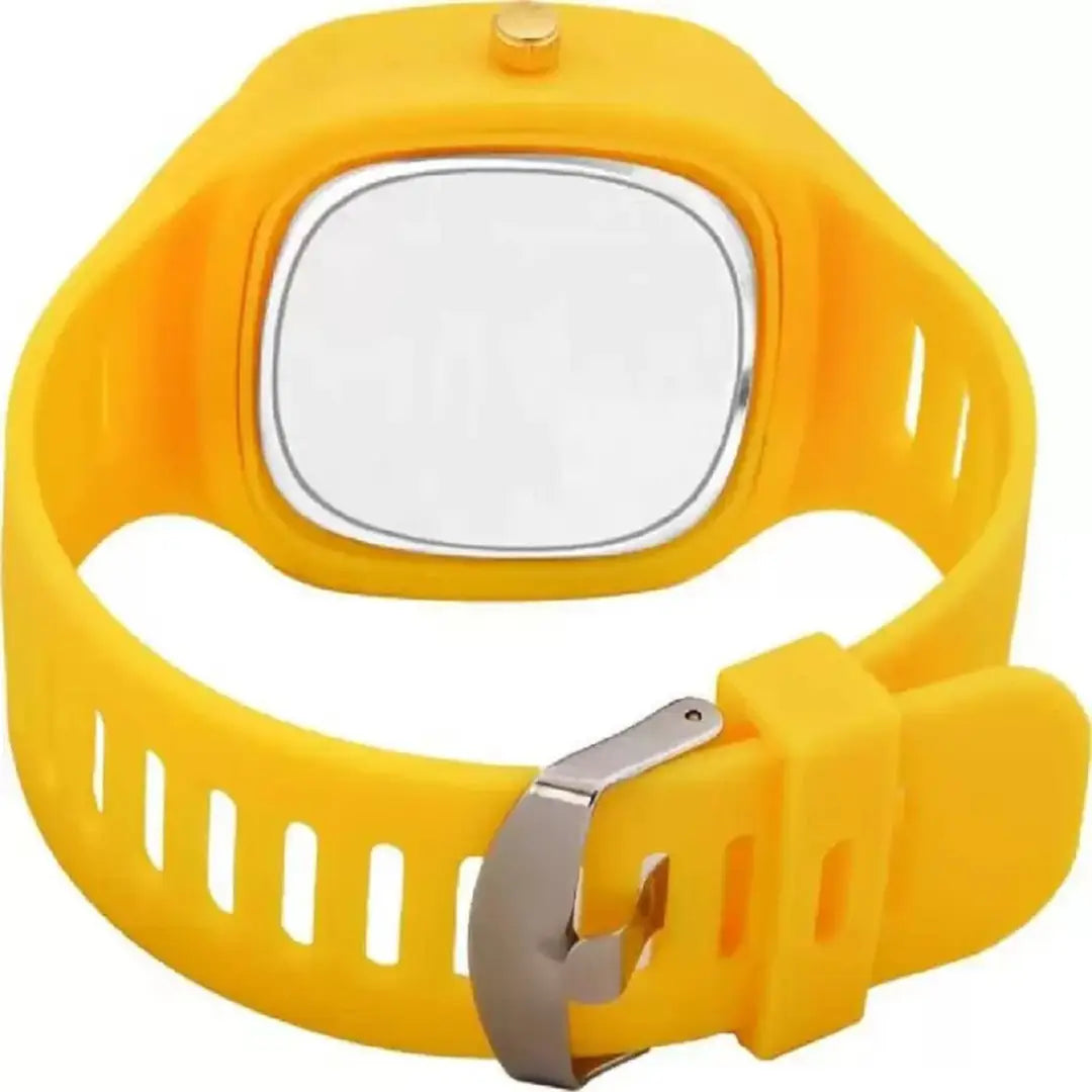 Stylish Yellow Silicone Analog Watches For Men Pack Of 2