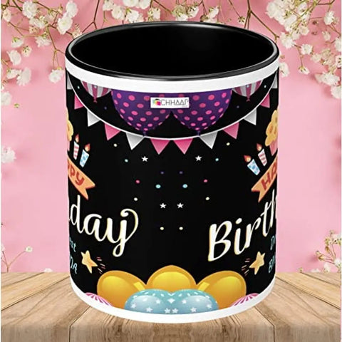 NH10 DESIGNS Happy Birthday Dearest Bhanja Printed Black Text Quote Family Name Printed Mug?For Bhanja Written Mug Birthday Gift For Bhanja Anniversary Mug For Bhanja Mug Gift For Bhanja?(Microwave Safe Ceramic Tea Coffee Mug- 350 ML) (HBD3TM 17)