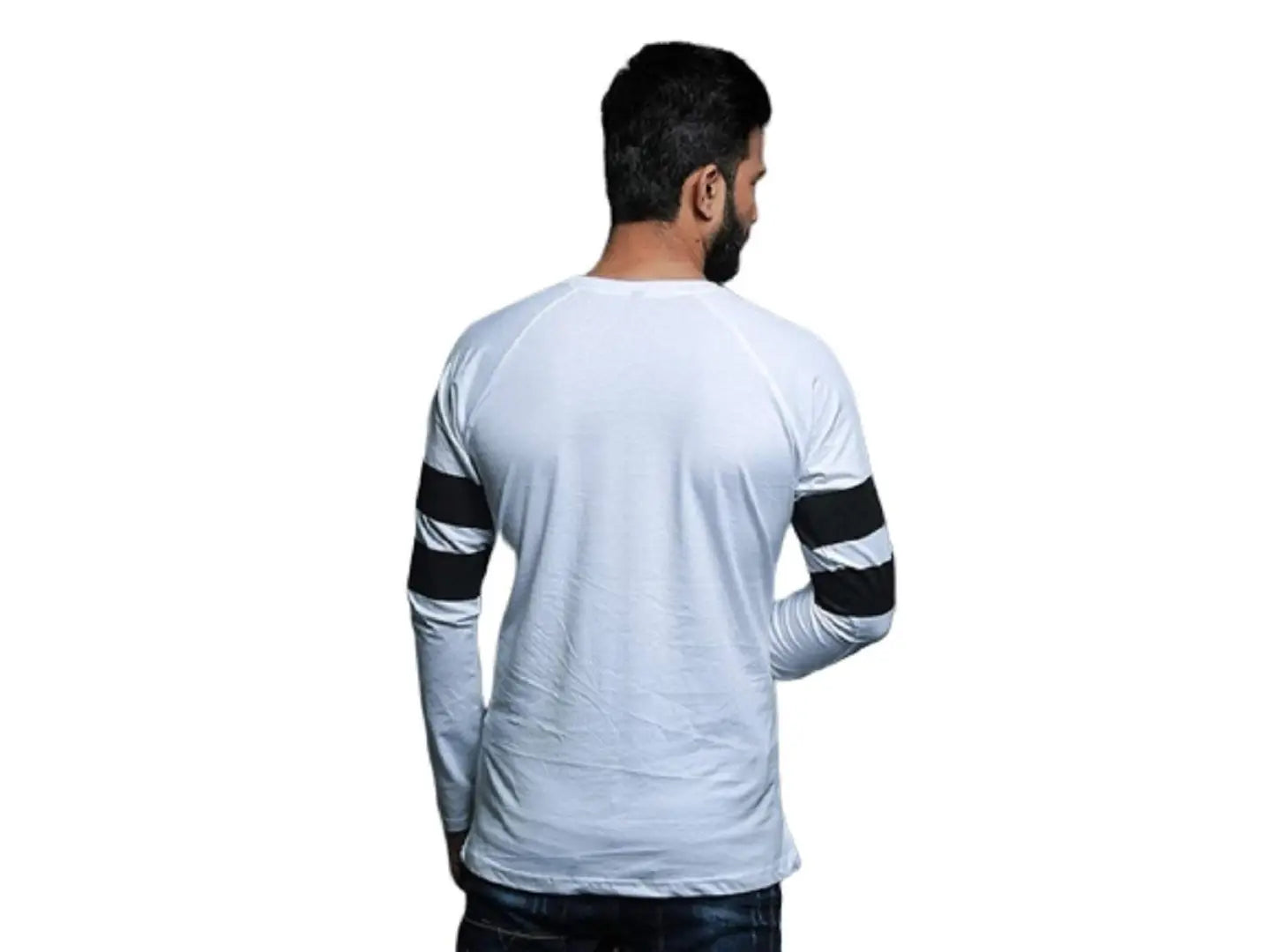 RiseMax Colourblocked Cotton Blend M23 Full Sleeve Round Neck Regular Fit T-Shirt for Men