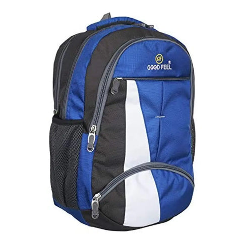 GOOD FEEL New Canvas Polyester School Bag, College Bag, Laptop Bag for Boys and Girls LED Watch Free (Royal Blue)