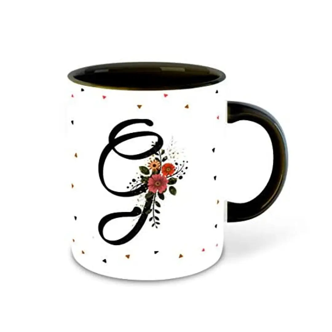 Whats Your Kick? (CSK) - Letter G Name Initial Alphabet Inspiration Printed Black Inner Ceramic Coffee Mug and Tea Mug - Birthday | Anniversary (Multi 7)