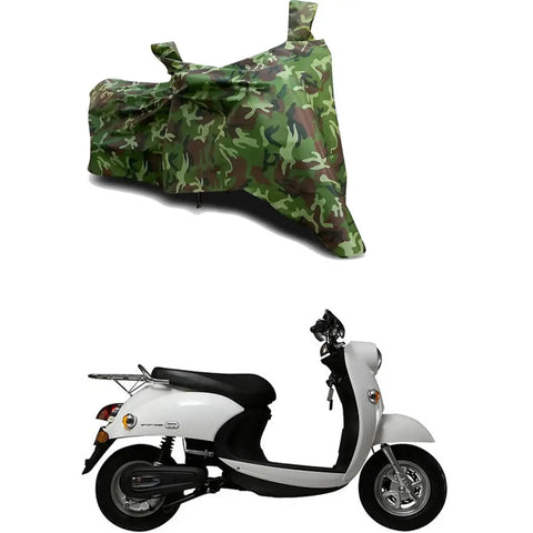 GLAMND-100% Dustproof Bike Scooty Two Wheeler Body Cover Compatible For Benling Kriti LA Water Resistance  Waterproof UV Protection Indor Outdor Parking With All Varients[Militry GMJ]