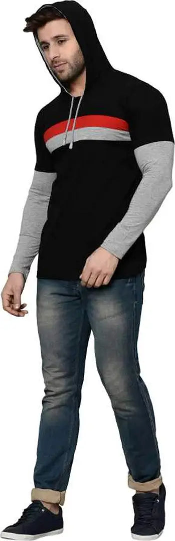 RiseMax Striped Cotton Blend M27 Full Sleeve Hoodie Regular Fit T-Shirts for Men