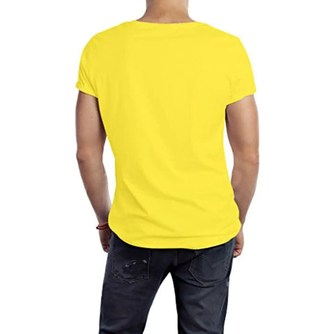 Ghantababajika Dimag Kharab Yellow Round Neck Half Sleeve T-Shirt