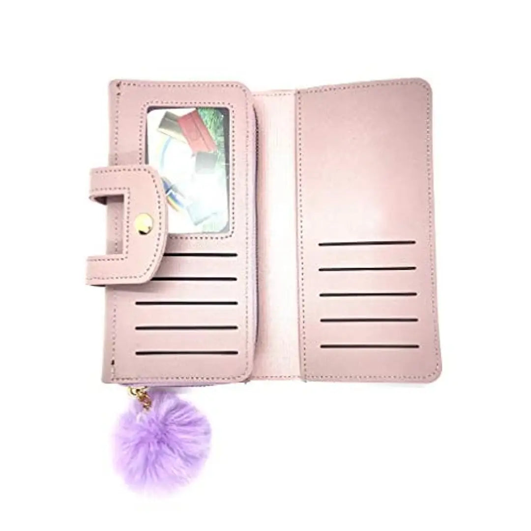 Heart Stealer Ladies Three-Fold Purse/Wallets/Clutch Bags/ Coin Purse Card Holder/Soft Pu Leather(Peach Colour)