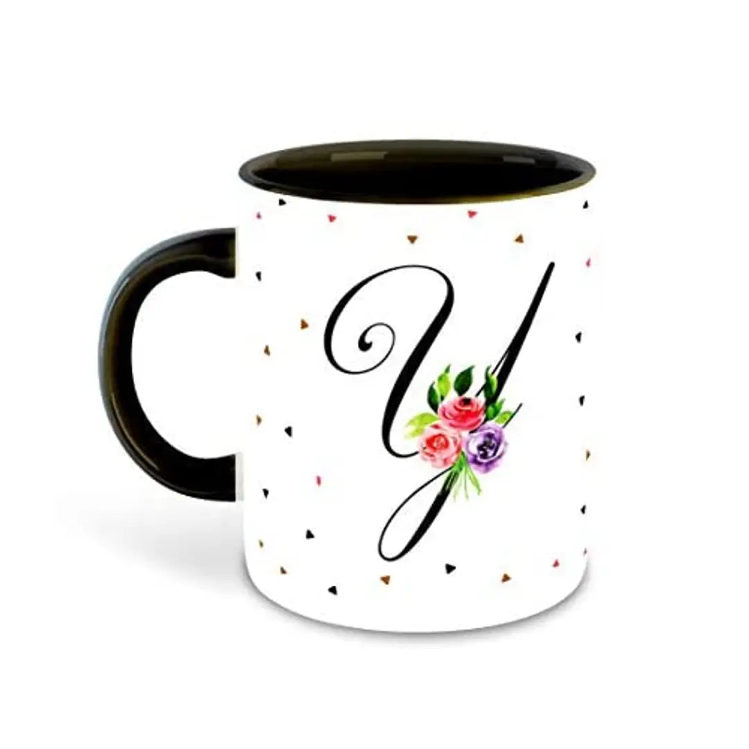 Whats Your Kick? (CSK) - Letter Y Name Initial Alphabet Inspiration Printed Black Inner Ceramic Coffee Mug and Tea Mug with Coaster- Birthday | Anniversary (Multi 25)