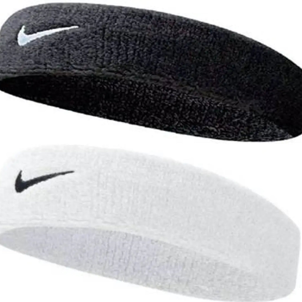 Headband for Women  Men Sports Sweatband Fitness Band&nbsp;(Black, White, Pack of 2)