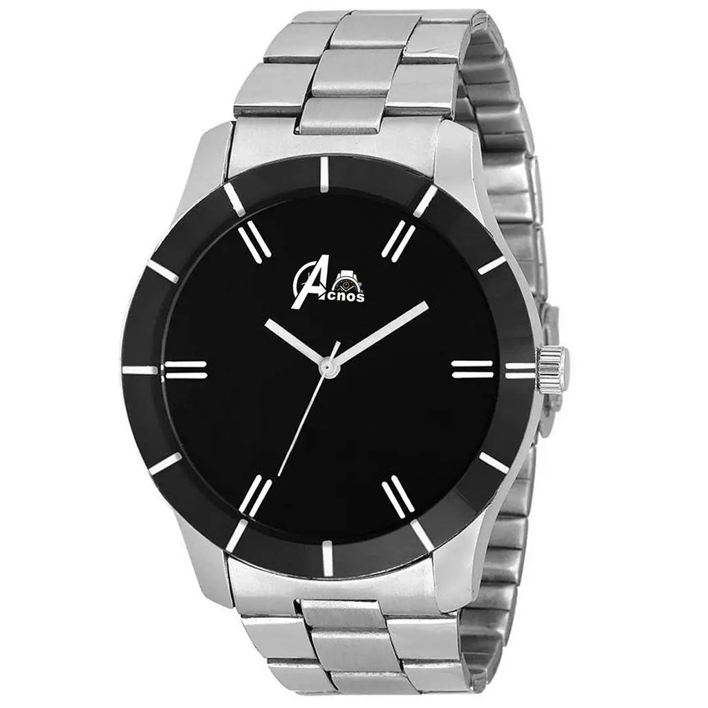 Acnos Full Black Dial Analogue Watch For Men Pack Of 1 (FX442)