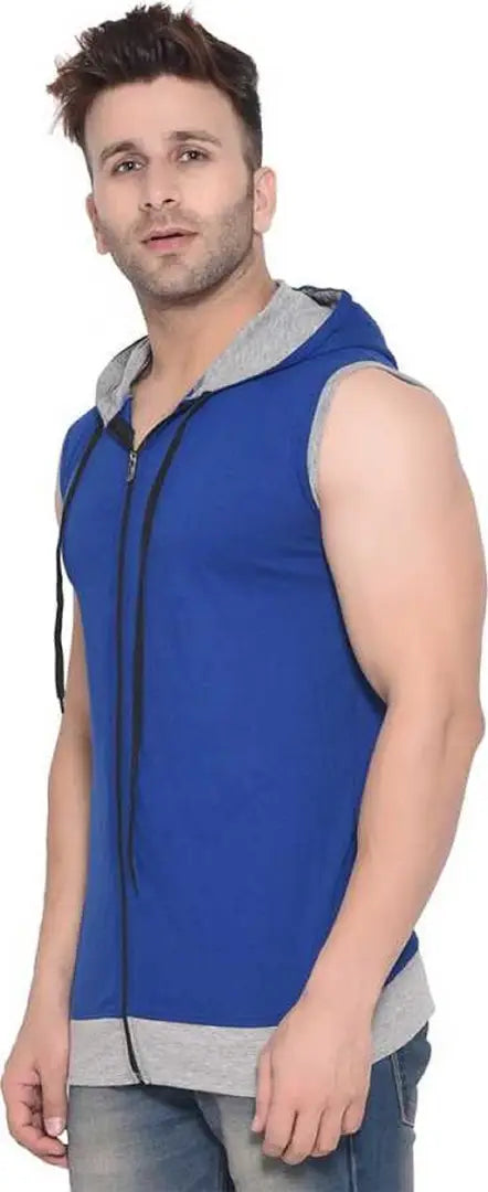RiseMax Cotton Blend Cut Sleeve Round Neck Regular Fit T-Shirt for Men