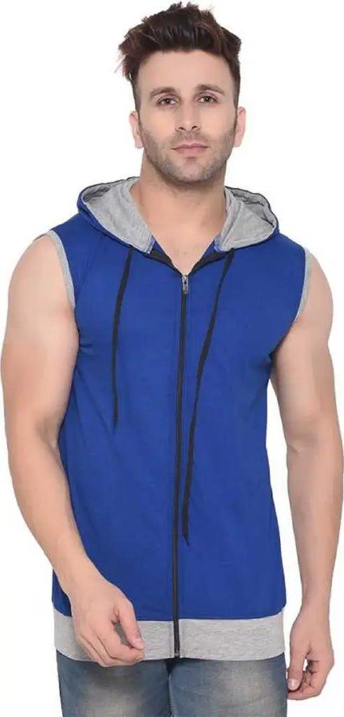 RiseMax Cotton Blend Cut Sleeve Round Neck Regular Fit T-Shirt for Men