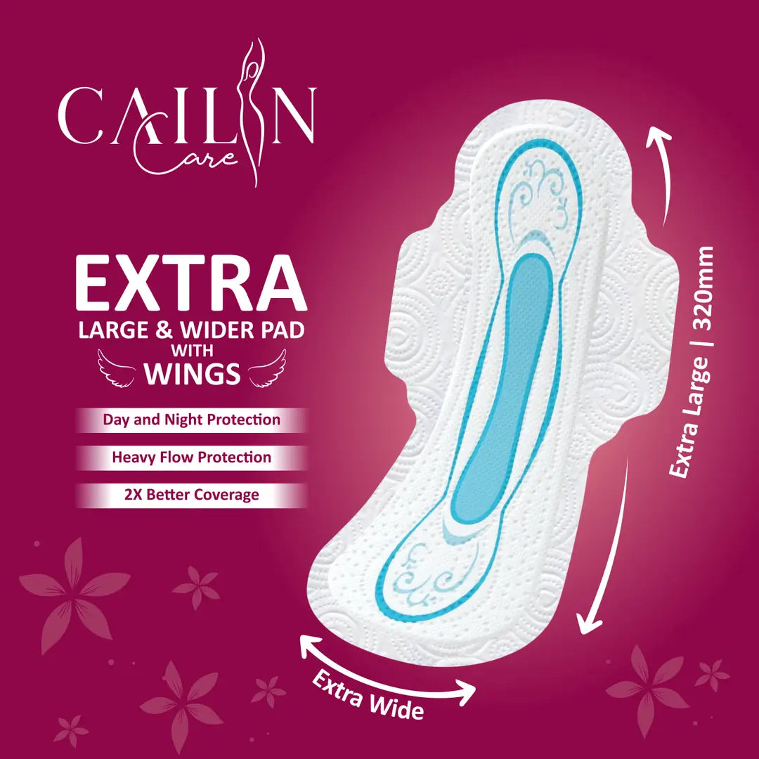 Cottony Soft Heavy Flow Leakage Free Protrection Maxi Sanitary Pads (Size - 320mm | XXXL) (Combo of 2 Packet) (Total 80 Pads)