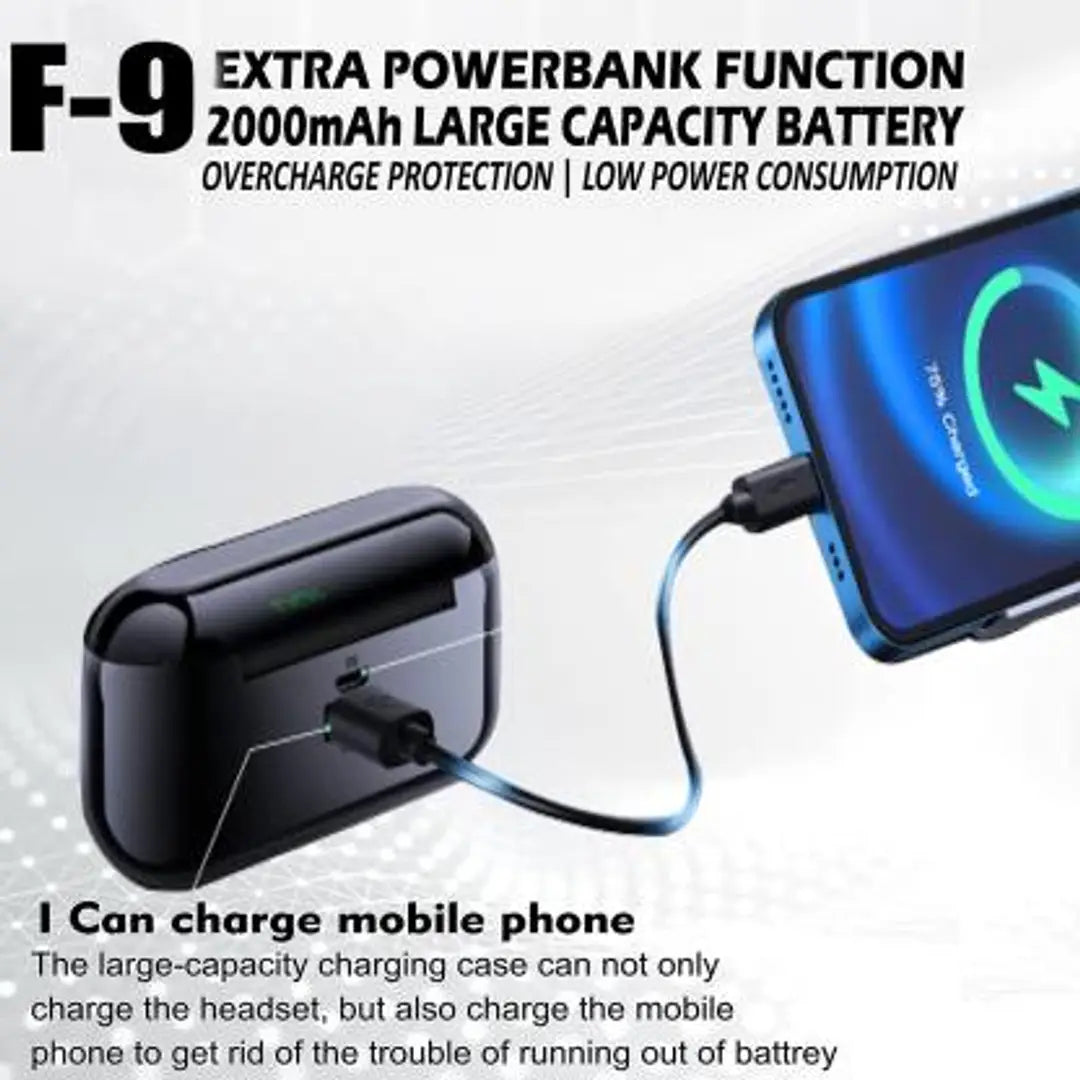 F9-5 Earbuds/TWs/buds 5.0 Earbuds with 280H Playtime,nbsp;