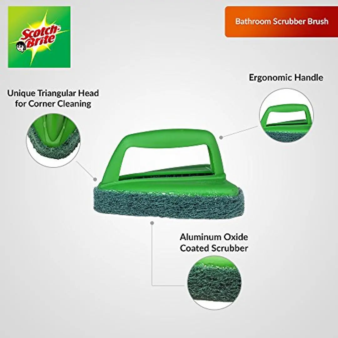 Scotch-Brite Fibre Bathroom Scrubber Brush (Green, Pack of 2)