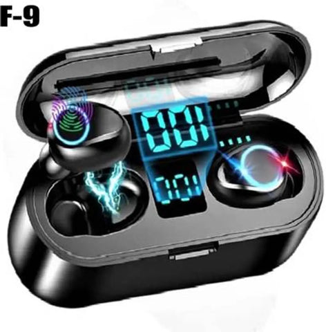 Earbud F9 Earbuds/TWs/buds 5.1 Earbuds with 300H Playtime, Headphones Bluetooth Headsetnbsp;nbsp;(Black, True Wireless)