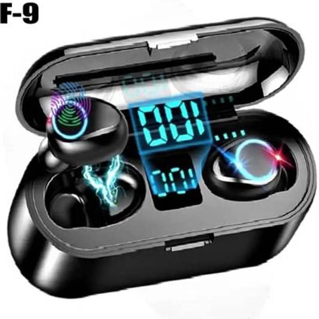 Earbud F9 Earbuds/TWs/buds 5.1 Earbuds with 300H Playtime, Headphones Bluetooth Headsetnbsp;nbsp;(Black, True Wireless)