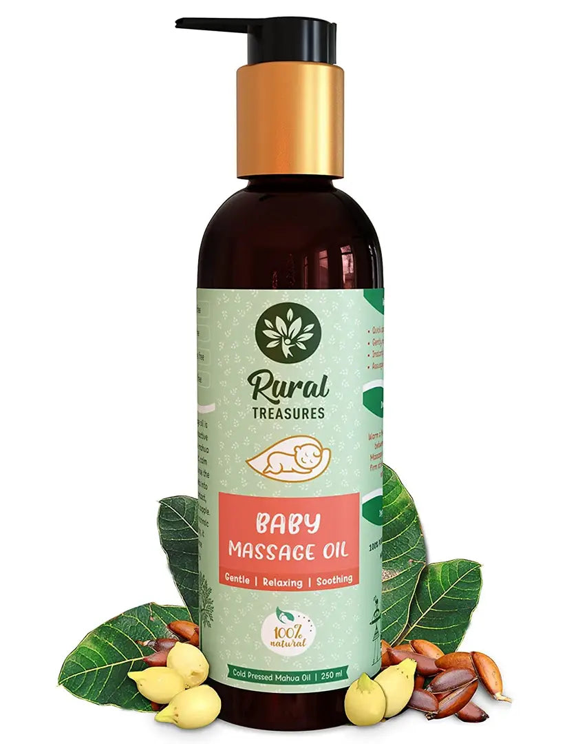 Baby Massage Oil | Mahua Seed Oil for Massage, Pain Relief and Hair Growth | Madhuca Longifolia | Butter Tree Oil | Natural Cold Pressed Mahua Oil | Gentle Moisturiser 250 ml