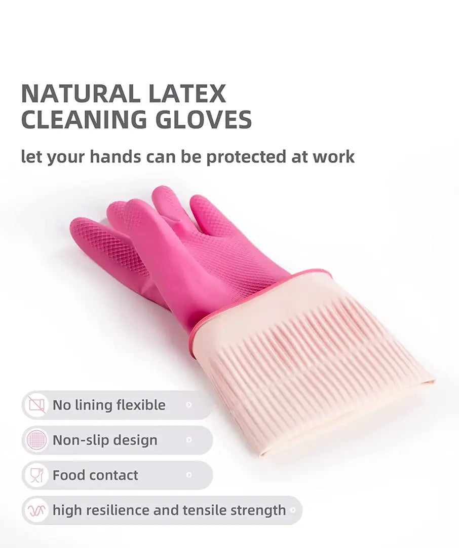 Long Slevees Rubber Washable Reuseble Hand Garden Kitchen Bathroom Toilet Cleaning Gloves GL-47