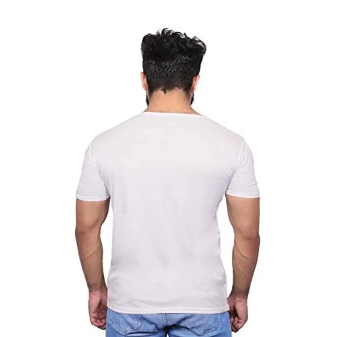 NITYANAND CREATIONS Round Neck Graphic Printed White T-Shirt [Model-9900582]