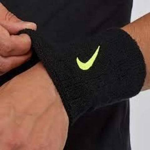 Sweatband Wrist Band Wrist Support For Gym  Sports (Black) - Pack of 1 Pair
