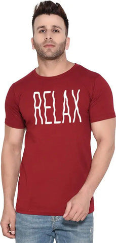BET Branded Men's Cotton Roundneck T-Shirt (Medium, Maroon)