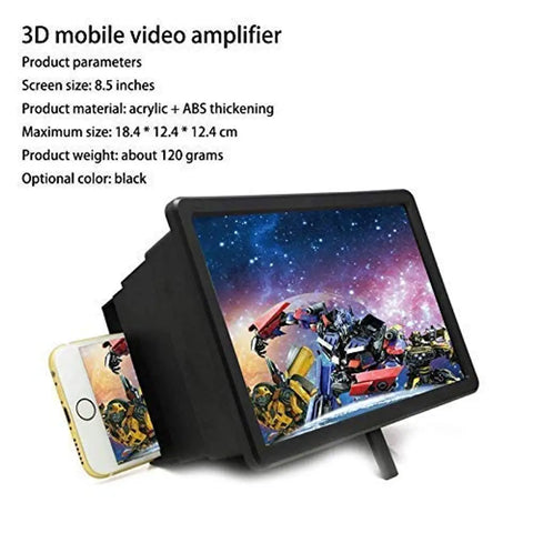 Classic Phone Magnifier 3D Video Screen HD Videos Foldable Holder Stand
