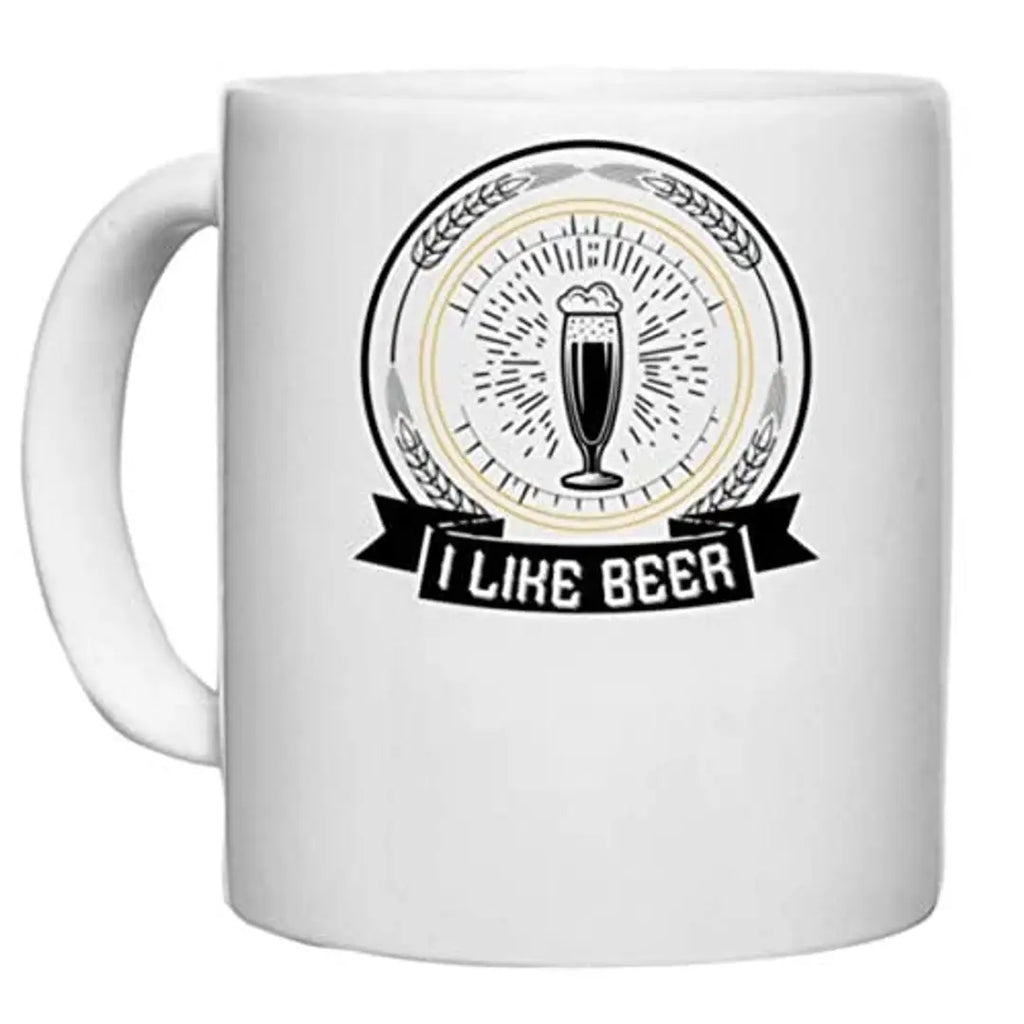 UDNAG White Ceramic Coffee / Tea Mug 'Beer | I Like Beer' Perfect for Gifting [330ml]