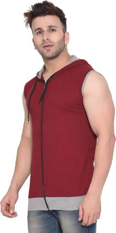 RiseMax Cotton Blend Cut Sleeve Round Neck Regular Fit T-Shirt for Men