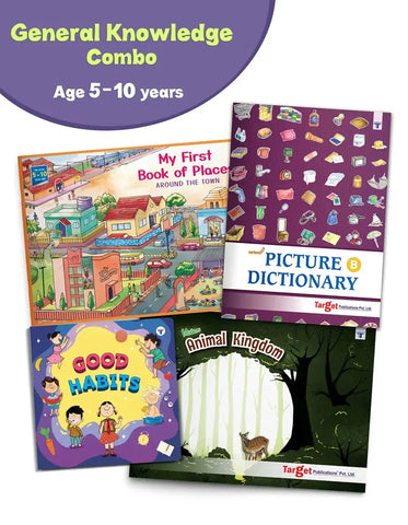 Reading And Learning Gk Books In English For Kids Learn About Our Surrounding, Good Habits, Animal Kingdom And Includes Picture Dictionary With Activities 5 To 10 Year Old Children Pack Of 4 Books