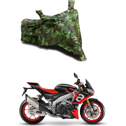 GLAMND-100% Dustproof Bike Scooty Two Wheeler Body Cover Compatible For Aprilia Tuono 660 STD Water Resistance  Waterproof UV Protection Indor Outdor Parking With All Varients[Militry GMJ]